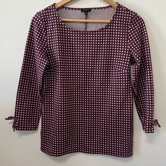 Talbots 3/4 Sleeves Pattern Knit Top - Picture 1 of 5